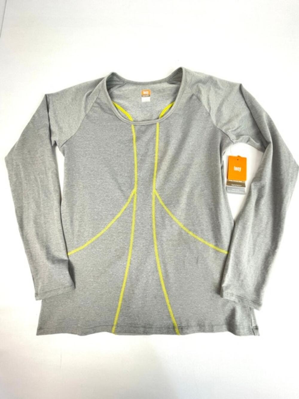 Lucy Tech Cardio Blast Long Sleeve Athletic Running Top Gray Large NWT